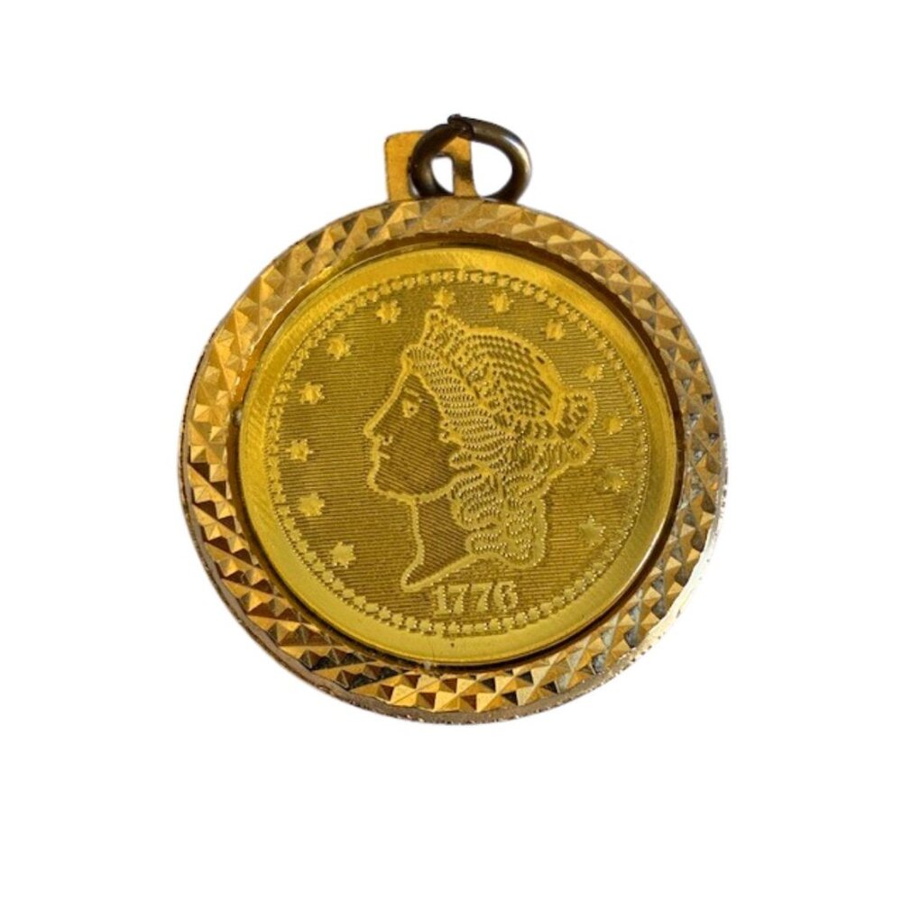 Vintage 1776  Faux Coin Medallion Pendant
